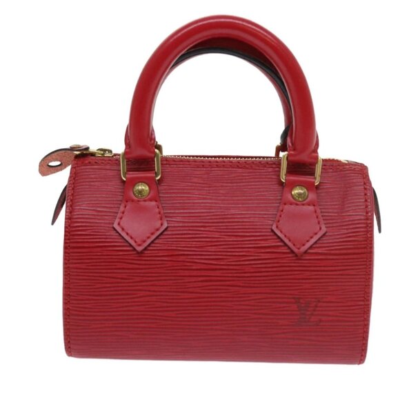 LOUIS VUITTON Epi Mini Speedy Hand Bag SPO 2way Red LV Auth 56797SM - Picture 3 of 15